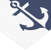 Nautical White and Blue Anchor {hole deine Farbe} Kurzer Tischläufer (Ecke)
