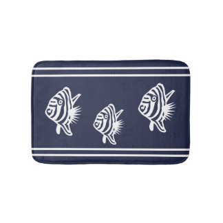 Nautical White über die Angelfischküste der Marine Badematte