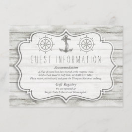 Nautical Whitewusal Wood Beach Wedding Collection Begleitkarte