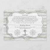 Nautical Whitewusal Wood Beach Wedding Collection Begleitkarte (Rückseite)