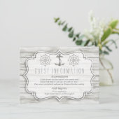 Nautical Whitewusal Wood Beach Wedding Collection Begleitkarte (Stehend Vorderseite)