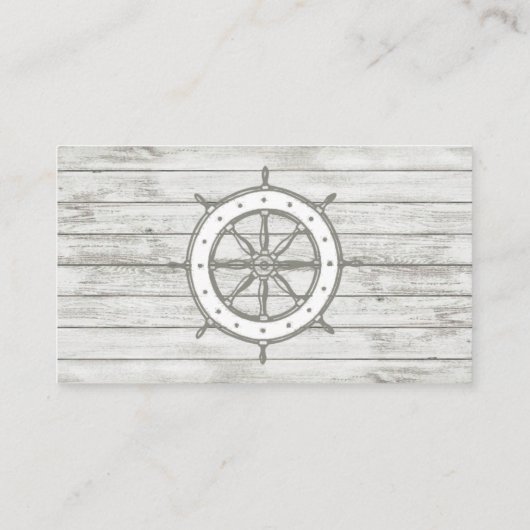 Nautical Whitewusal Wood Beach Wedding Collection Begleitkarte (Rückseite)