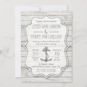 Nautical Whitewusal Wood Beach Wedding Collection Einladung (Vorderseite)