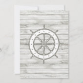 Nautical Whitewusal Wood Beach Wedding Collection Einladung (Rückseite)