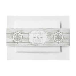 Nautical Whitewusal Wood Beach Wedding Collection Einladungsbanderole