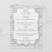 Nautical Whitewusal Wood Beach Wedding Collection Menükarte (Vorderseite)