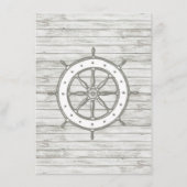 Nautical Whitewusal Wood Beach Wedding Collection Menükarte (Rückseite)