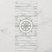 Nautical Whitewusal Wood Beach Wedding Collection Menükarte (Rückseite)