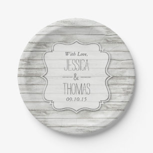 Nautical Whitewusal Wood Beach Wedding Collection Pappteller