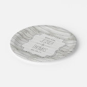 Nautical Whitewusal Wood Beach Wedding Collection Pappteller (Schrägansicht)