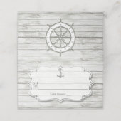 Nautical Whitewusal Wood Beach Wedding Collection Platzkarte (Außenseite Aufgefaltet)