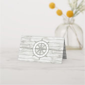 Nautical Whitewusal Wood Beach Wedding Collection Platzkarte (Rückseite)