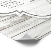 Nautical Whitewusal Wood Beach Wedding Collection Poster (Ecke)