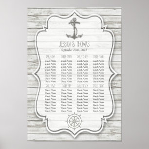 Nautical Whitewusal Wood Beach Wedding Collection Poster