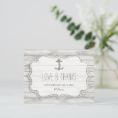 Nautical Whitewusal Wood Beach Wedding Collection Postkarte (Stehend Vorderseite)