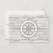 Nautical Whitewusal Wood Beach Wedding Collection RSVP Karte (Rückseite)