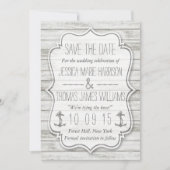 Nautical Whitewusal Wood Beach Wedding Collection Save The Date (Vorderseite)