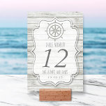 Nautical Whitewusal Wood Beach Wedding Collection Tischnummer<br><div class="desc">Weißgetünchte Wood Beach Hochzeitskollektion - Tischnummer Cards. *** WIE SIE BESTELLEN *** Bitte passen Sie Ihre Tischnummer an und fügen Sie sie zu Ihrem Warenkorb hinzu. Zazzle verfügt derzeit nicht über ein System,  das eine Anpassung der Produkte nach einer Bestellung ermöglicht.</div>