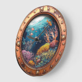 Nautical Window Deep Sea Radiation Underwater Cora Große Wanduhr (Winkel)