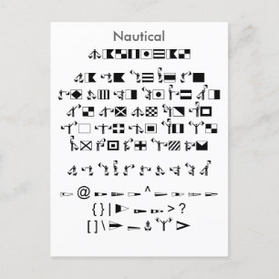 Nautical - Zazzle-Schriftart-Mustervorlage mit Gui Postkarte