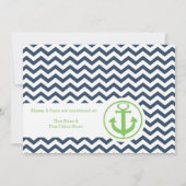 Nautical Zigzag Anchor Babydusche Einladung (Rückseite)