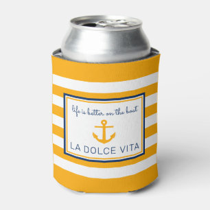 NauticalYellow & Blue Das Leben ist besser auf dem Dosenkühler