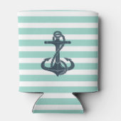 Nautik, Anker, Minze grüne Streifen Dosenkühler (Rückseite)