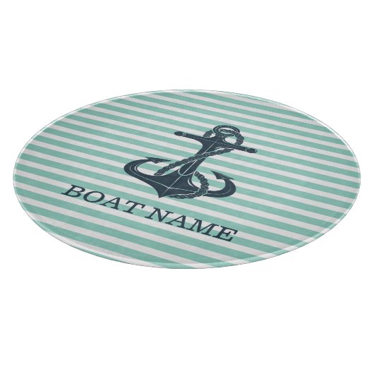 Nautik, Anker, Minze grüne Streifen Schneidebrett (Ecke)