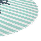 Nautik, Anker, Minze grüne Streifen Schneidebrett (Ecke)