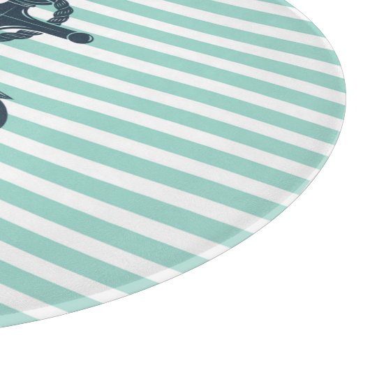 Nautik, Anker, Minze grüne Streifen Schneidebrett (Ecke)