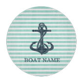 Nautik, Anker, Minze grüne Streifen Schneidebrett (Vorderseite)