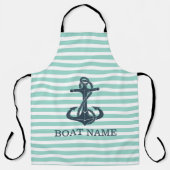 Nautik, Anker, Minze grüne Streifen Schürze (Vorderseite)