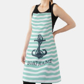 Nautik, Anker, Minze grüne Streifen Schürze (InSitu)