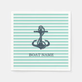 Nautik, Anker, Minze grüne Streifen Serviette (Vorderseite)