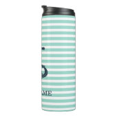 Nautik, Anker, Minze grüne Streifen Thermosbecher (Nach rechts gedreht)