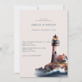 Nautik, Leuchtturm | Meer | Abendessen Probe Einladung (Vorderseite)