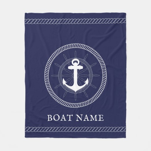 Nautikblauer Anker Custom Fleecedecke (Vorderseite)