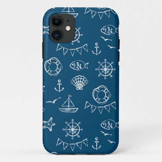 Nautikkühl Zeichnend Muster 2 Case-Mate iPhone Hülle (Rückseite)