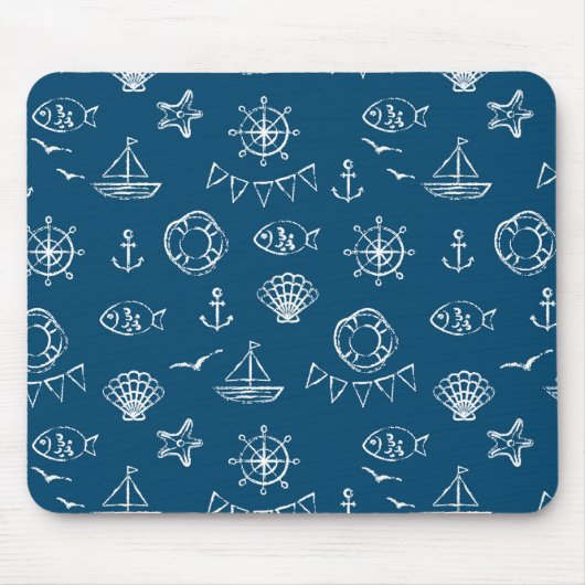 Nautikkühl Zeichnend Muster 2 Mousepad (Vorne)
