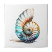 Nautilus 3D iridescent Mutter Perlstrandstrasse Mu Fliese (Vorderseite)