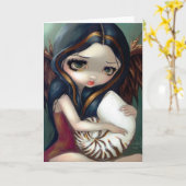 "Nautilus-Engels-" Gruß-Karte Karte (Gelbe Blume)