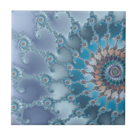 Nautilus - Fraktal-Kunst Fliese (Vorderseite)