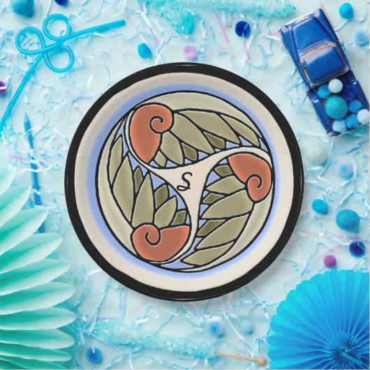 Nautilus Mit Monogramm Pappteller (Party)