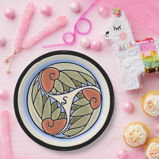 Nautilus Mit Monogramm Pappteller (Party)