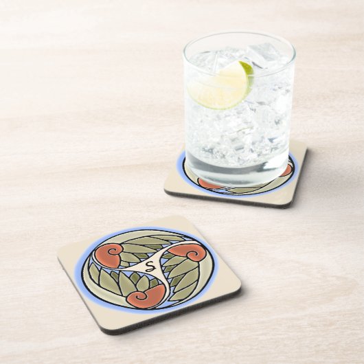 Nautilus Mit Monogramm (Set von 6) Untersetzer (Rechte Seite)