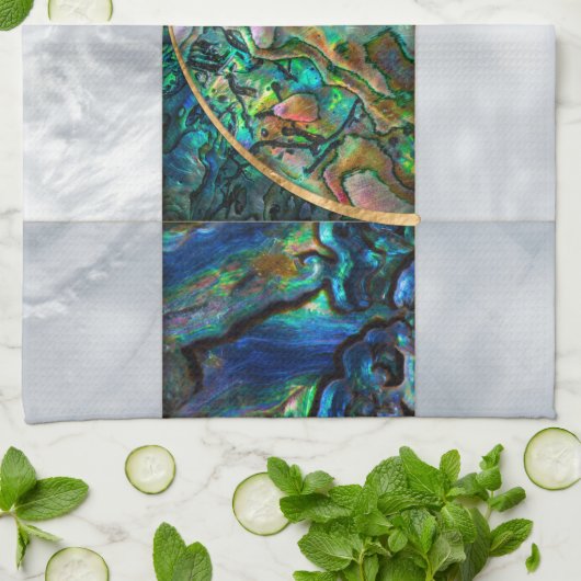 Nautilus Muschel - Abalone und Pearl Geschirrtuch (Gefaltet)