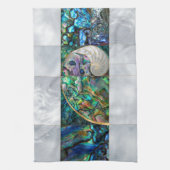 Nautilus Muschel - Abalone und Pearl Geschirrtuch (Vertikal)