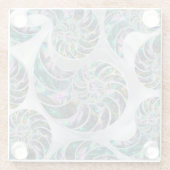 Nautilus Muschel Abalone und Pearl Glasuntersetzer (Rückseite)