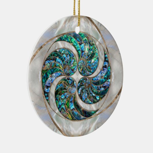 Nautilus Muschel - Abalone und Pearl Keramik Ornament (Rechts)