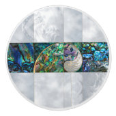 Nautilus Muschel - Abalone und Pearl Keramikknauf (Vorderseite)